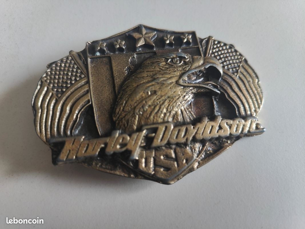 Boucle de Ceinture Vintage Harley-Davidson Aigle Américain