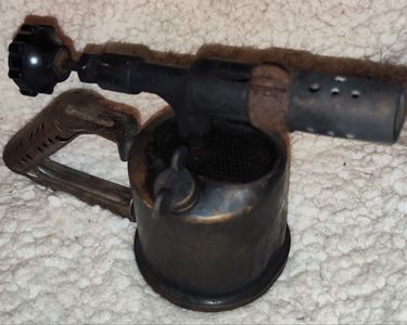 Lampe à Souder Ancienne LG Rapide Expresse – Chalumeau Essence Français En Fer Et Laiton