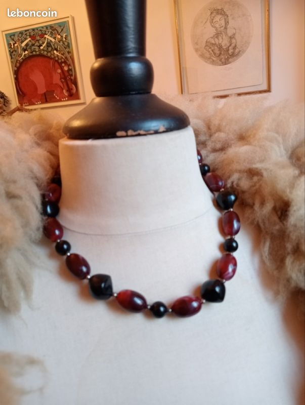 Joli collier de perles vintage art déco (image 1)