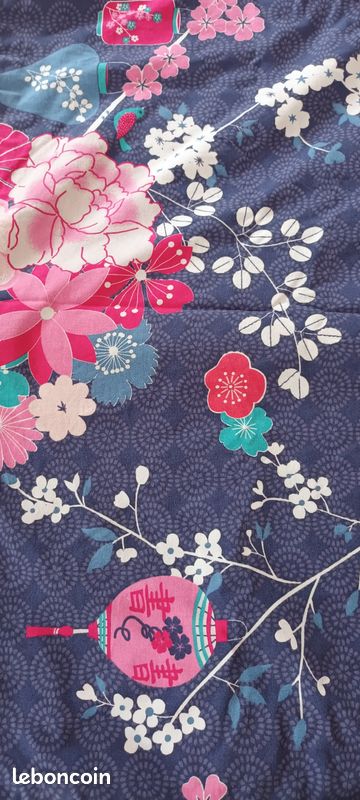 Parure lit 1 personne réversible, housse couette 140x200, drap housse 90x190 et taie oreiller 63x63 (image 2)