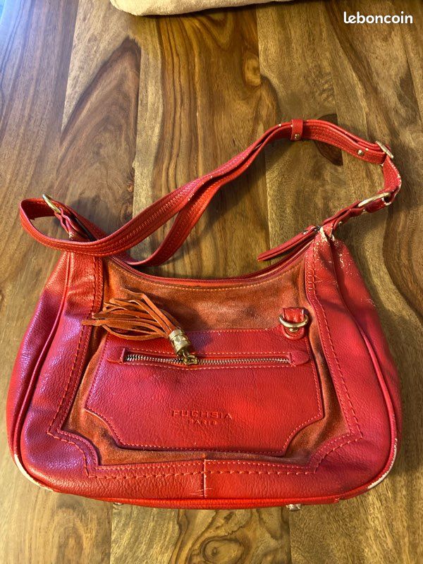 Sac à Main Bandoulière Robert Clergerie - Rouge Coquelicot, Polyuréthane - Occasion Bon état