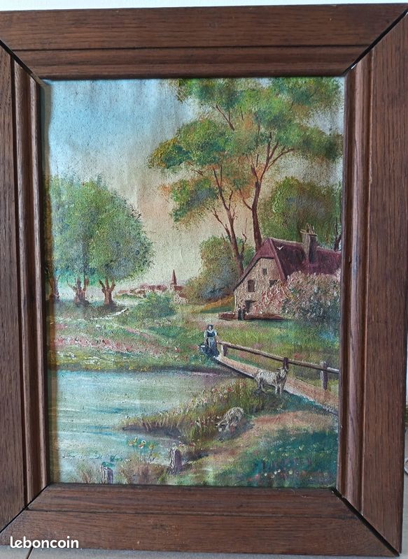 Ancien tableau huile sur toile signé L. Kürten – 1919 (image 1)
