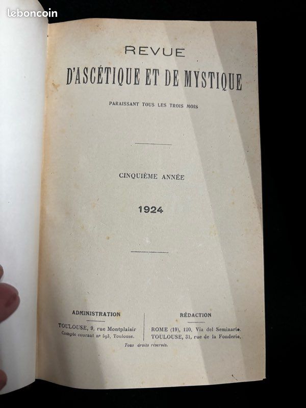 Revue d’ascétique et de mystique (50 tomes) (image 2)