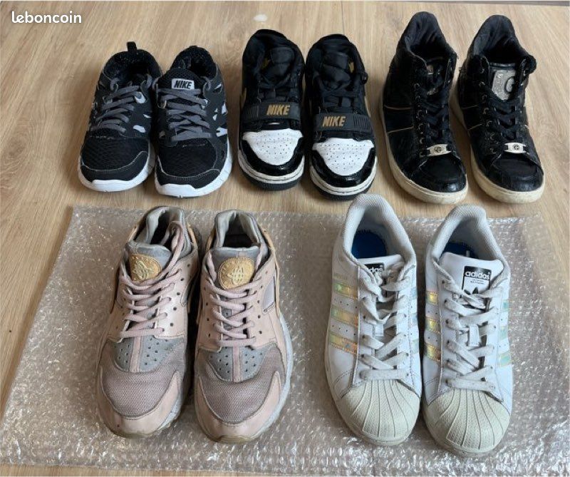 Lot baskets femme Nike Adidas T36 – Huarache, Jordan