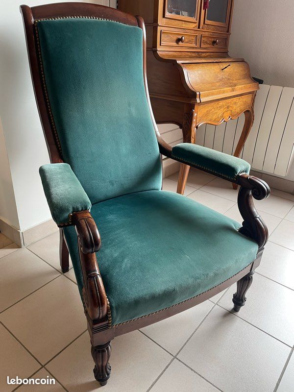Fauteuil Voltaire bleu (image 1)