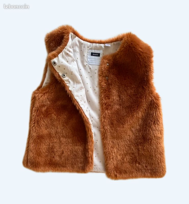 Gilet sans manche fausse fourrure fille (image 1)