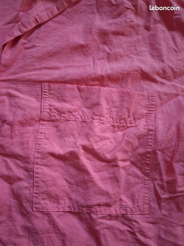 Chemisette femme COS rose en lin et coton Manches courtes Taille M (image 3)
