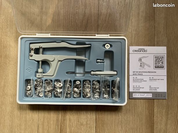 Outil Bricolage Couture Pince Boutons Pression Spurtar - Kit 40 Boutons 15mm Professionnel Kit Réparation