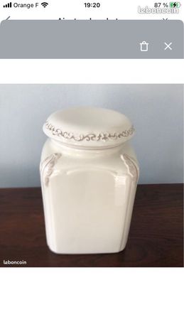 Pot à Biscuits / Cake En Céramique - Hauteur 20 Cm - Décor Vintage - Occasion