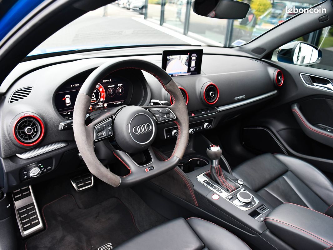 Audi RS3 2.5 TFSI 400 CH BLEU ARA BLACK RS DESIGN MATRIX BEAM B&O TOIT PANO MAGNETIC RIDE CAMERA ACC KEYLESS GO SIEGES NAPPA RS — FULL OPTIONS (image 5)