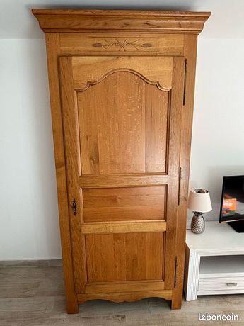Armoire penderie en chêne massif | Selency