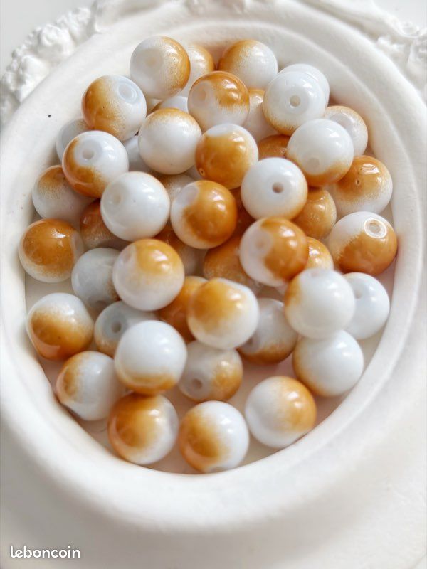 50 perles en verre, 8 mm, pour loisirs créatifs (DIY)1 (image 2)