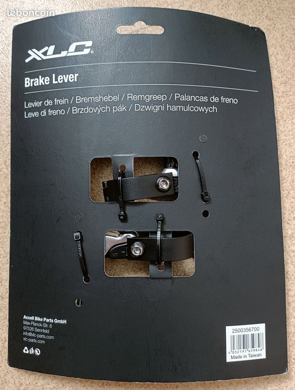 Kit Leviers De Frein XLC BL-V02 Pour Poignées Rotatives – Aluminium Noir/argent – Lot De 2