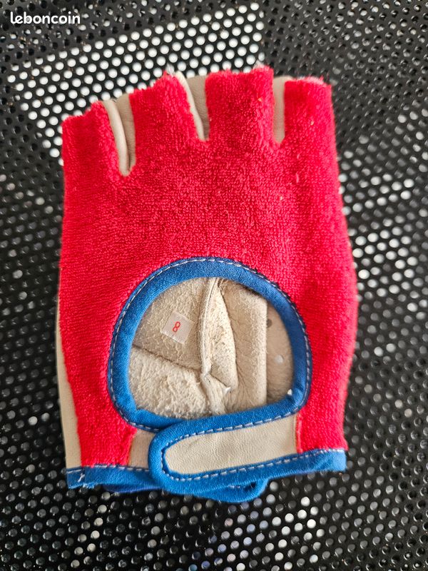 Gants de vélo en cuir souple & crochet taille M NOS (image 3)