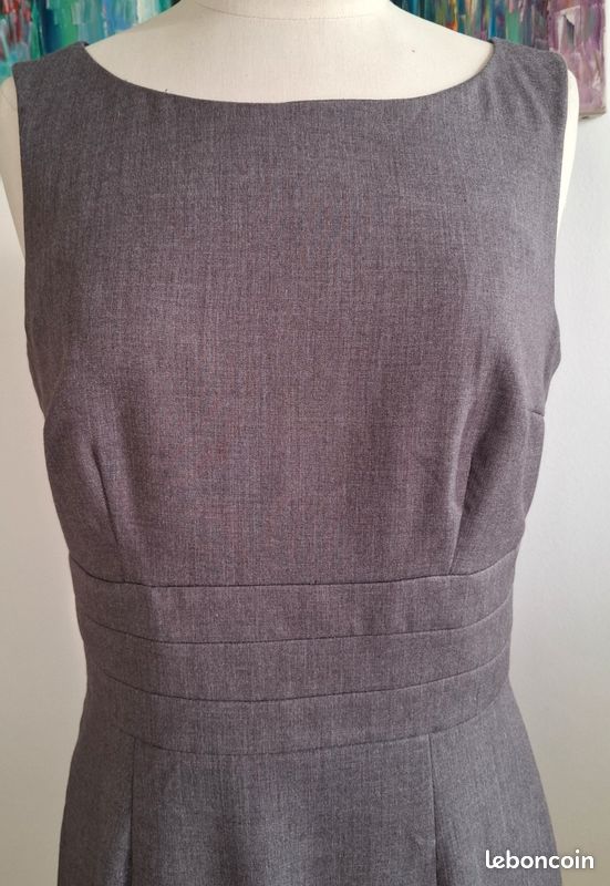 Superbe robe chasuble gris clair H&M taille 40 (image 4)