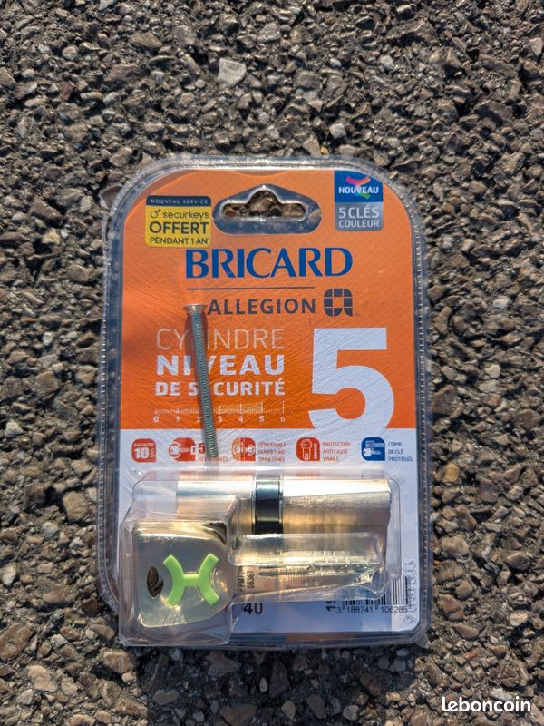 Cylindre sécurisé de porte Bricard 30+40 comme neuf (image 1)