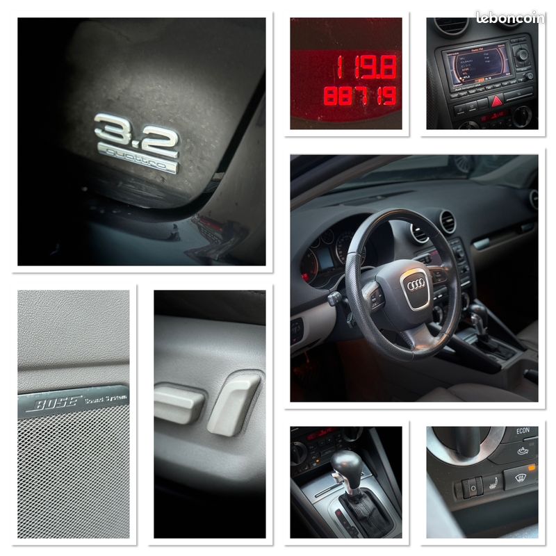 MAGNIFIQUE AUDI A3 3.2 Quattro Ambition Luxe S-Tronic A * Gps * Toit Ouvrant (image 10)