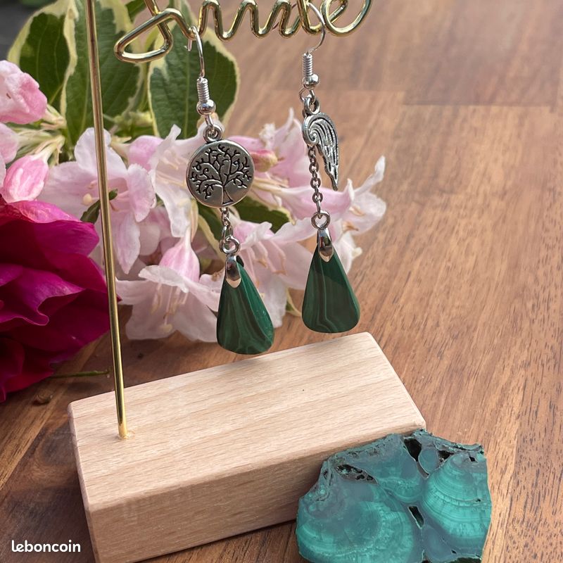 Boucles d’oreilles en Malachite (image 1)
