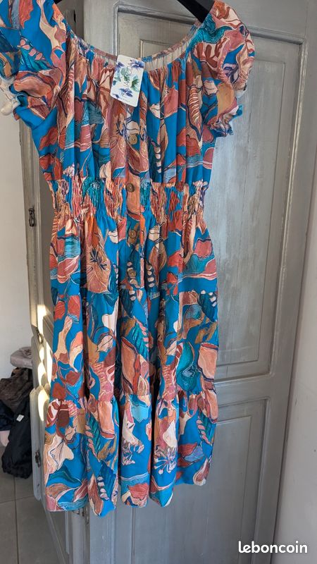Robe Femme Bohème Taille 46-48 (3XL) - Multicouleur En Polyester - Occasion Comme Neuve