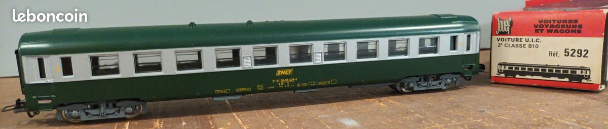 Voiture OCEM FL B10 FRANCE TRAINS – Époque IV, Toit Vert, Boîte D'origine