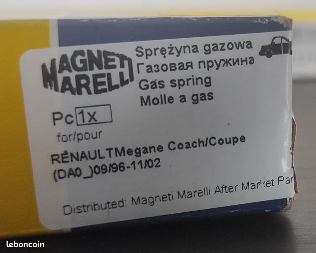 Vérins de coffre MAGNETI MARELLI réf. 430719052700 NEUFS - (10 euros les 2) (image 3)
