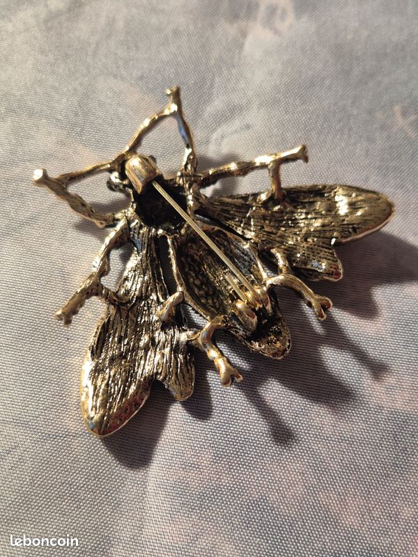 Cigale Mouche Abeille - broche ancienne fantaisie - Montres & Bijoux