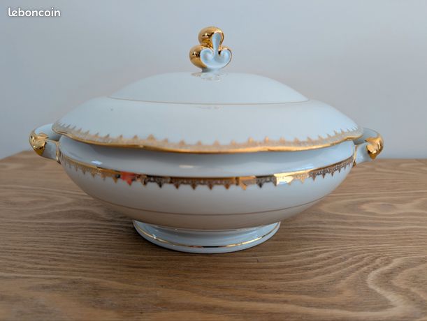 Ancienne soupière en porcelaine - Brocante et Déco Chic