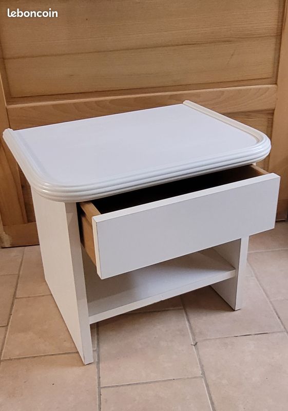 Ensemble cadre lit 140 cm +sommier lattes + 2 chevets (image 6)