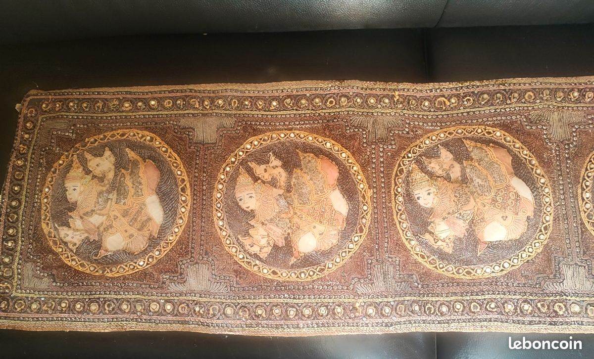 Ancienne tapisserie thaïlandaise faite main (image 3)