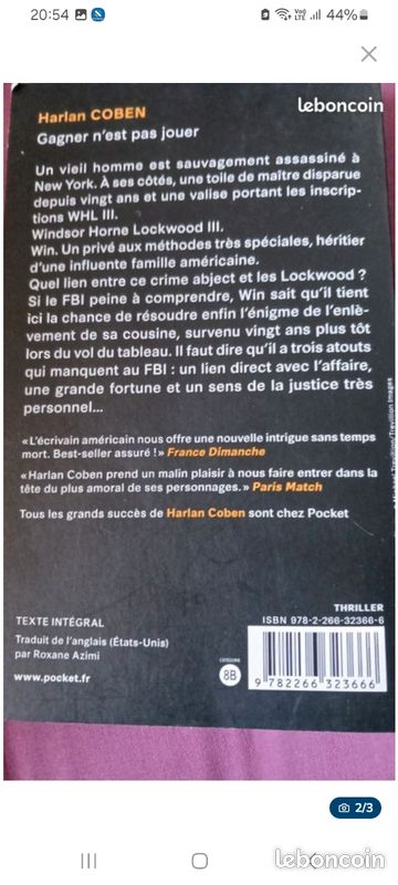 Roman Harlan Coben gagner n'est pas jouer (image 3)