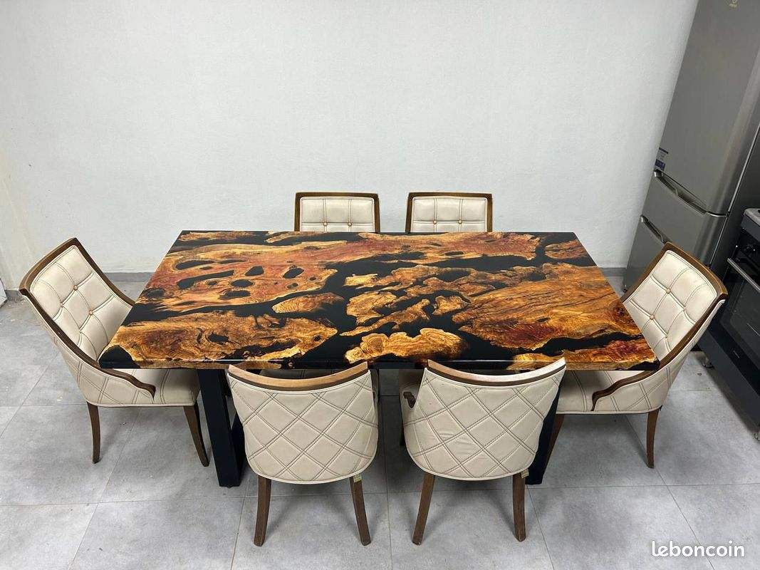 Table de résine de couleur noire (image 3)
