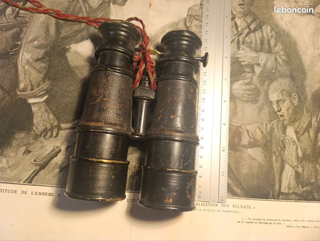 PAIRE DE JUMELLES Françaises à identifier, époque 1 ère guerre mondiale. EUR 15,00 - FR