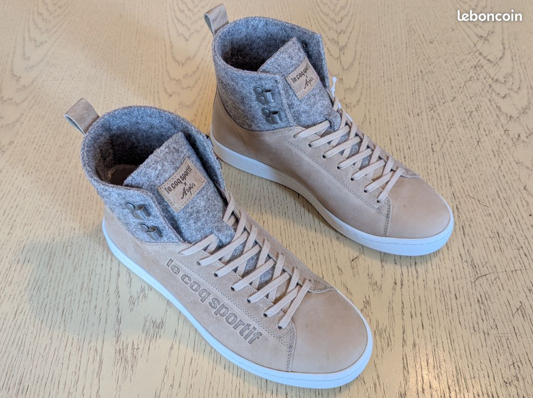 Baskets (Sneakers) Montante Le Coq Sportif Blazon Mid Arpin Beige