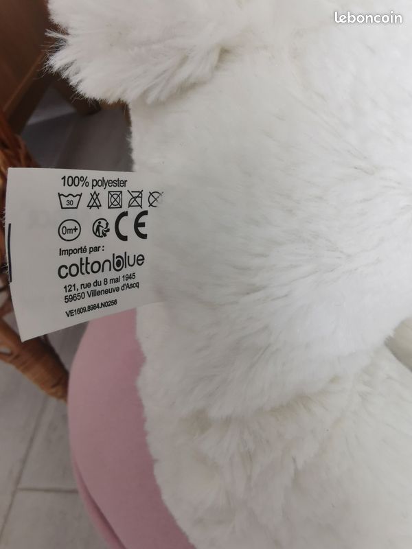 Peluche Le Petit Prince - Mouton Blanc Motif Bleu - Cottonblue - Réf C56 - Parfait état