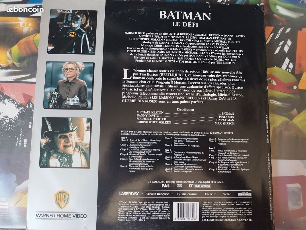 LaserDisc Batman : Le Défi – Tim Burton – Warner – édition française (image 2)