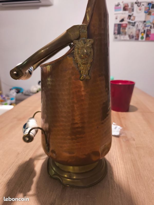 Seau a charbon cuivre et céramique (image 2)
