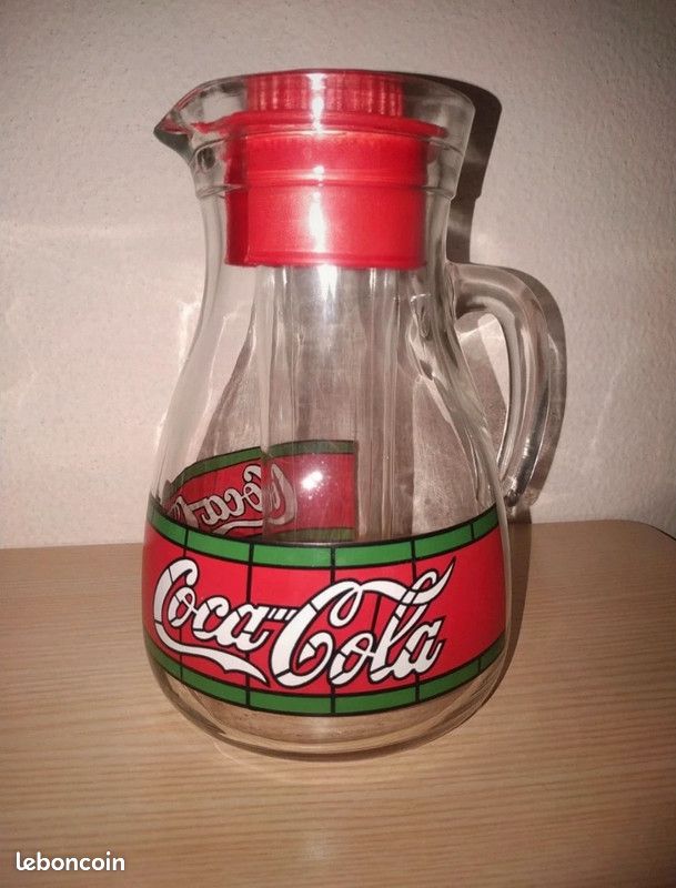 COCA COLA Carafe 1 L et deux verres Vintage Retro