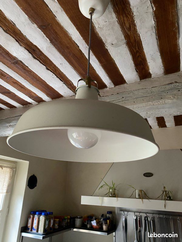 Suspension IKEA RANARP 23 Cm Blanc Cassé - Luminaire Scandinave Design Pour Intérieur Cosy