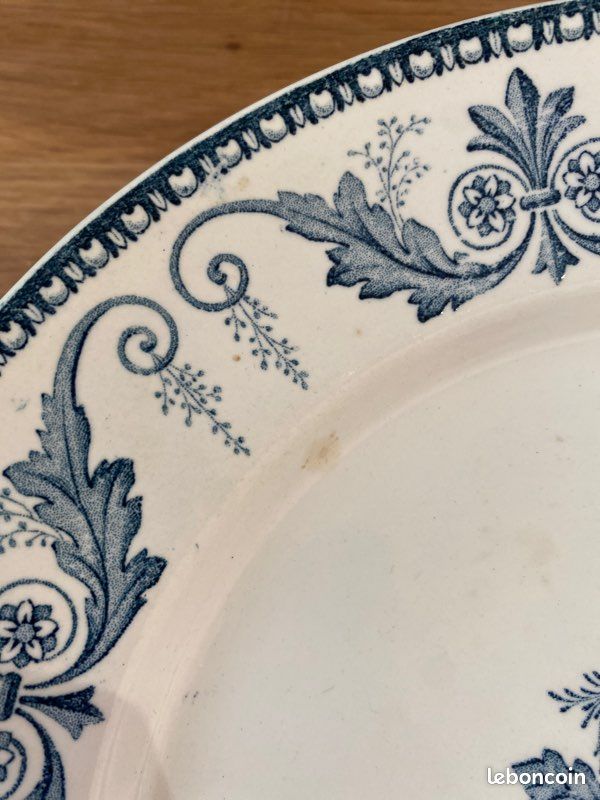 Plat sur pied terre de fer bleu 23,5cm (image 4)