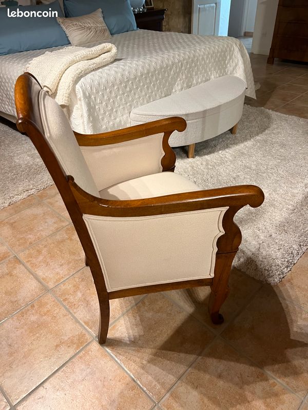 Fauteuil XIX merisier massif (image 3)