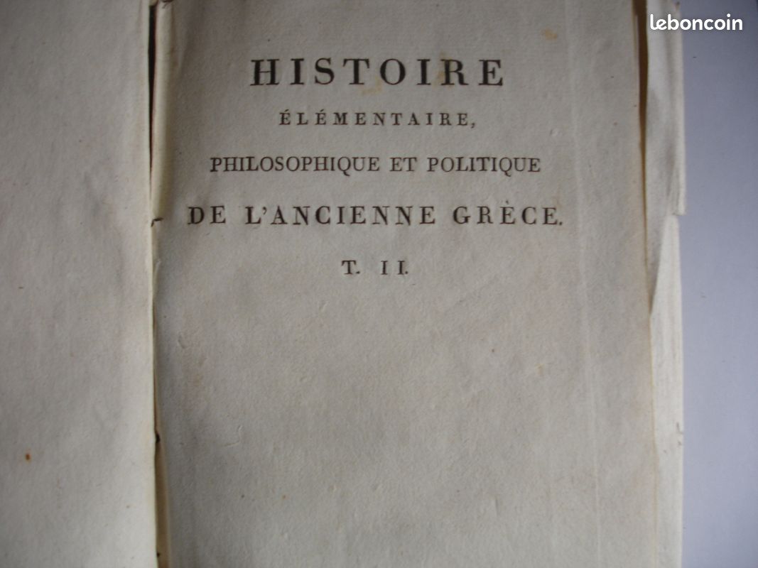 HISTOIRE DE L ANCIENNE GRECE - 1806 - par N.FOULON (image 2)