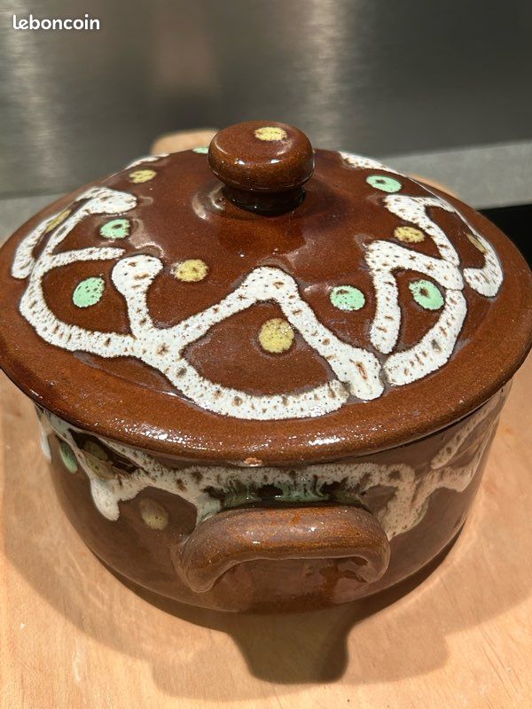 ANCIENNE TERRINE AVEC Couvercle En Terre Cuite EUR 23,50 - FR