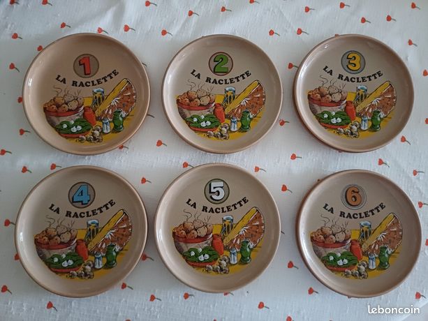 6 assiettes à dessert GIEN France modèle ELIANE