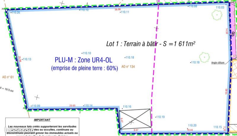 Terrain 1611m2 constructible · à La Chapelle-Saint-Mesmin · 180 000 €