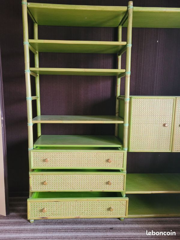 Bibliothèque bambou roche bobois vintage (image 2)