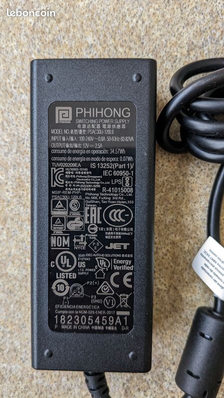 Alimentation 12V pour imprimante ticket de caisses générique Epson et équivalent (image 2)