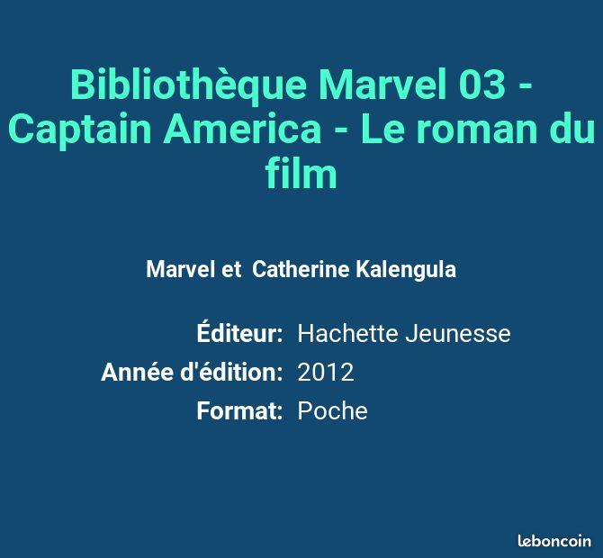 Bibliothèque Marvel 03 - Captain America - Le roman du film - Marvel et Catherine Kalengula (image 2)