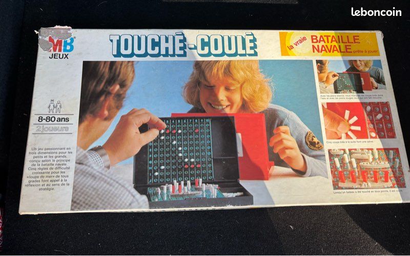TOUCHÉ COULÉ Jeu de société vintage bataille navale 1985 MB Livré Gratuit N°11