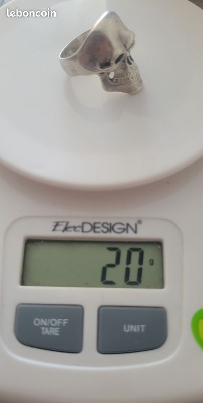 Bague argent 925,20g,tête de mort (image 8)
