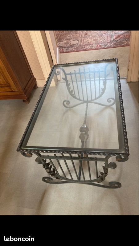 Table basse ferronnerie-verre (image 2)